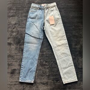 REVICE Blue and Gray Straight Leg Jeans